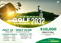 Golf Tournament Ad Postcard template