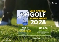 Golf Tournament Ad Template Postcard