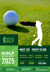 Golf Tournament Flyer Design A3 template