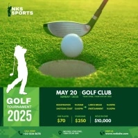Golf Tournament Flyer Design Square (1:1) template