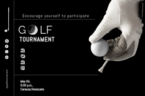 黑色 Golf Tournament Etiket Template