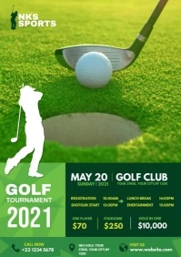 Golf Tournament Flyer Design A4 template