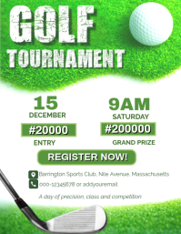 Golf Tournament Flyer Template | Sports Event Poster | Charity Golf Competition Promotion Design Ulotka (US Letter)