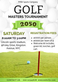 Golf Tournament Flyer Template | Sports Event Poster | Charity Golf Competition Promotion Design A4