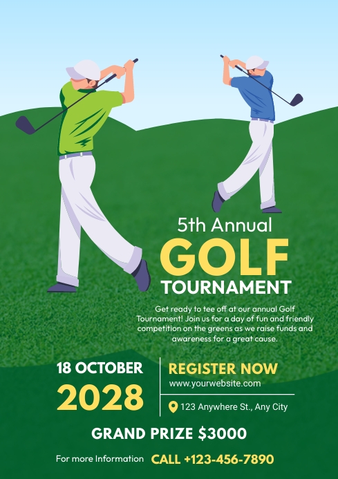 Golf Tournament Flyer Template PosterMyWall Golf Tournament Flyer Template PosterMyWall