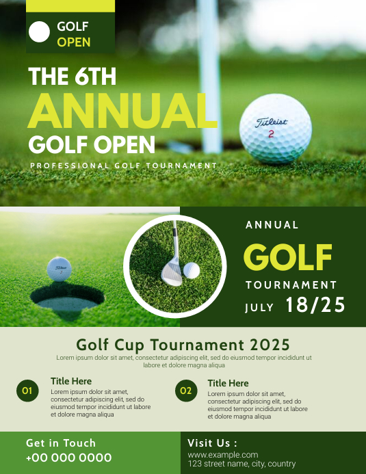 Golf Tournament Flyer Template 传单(美国信函)