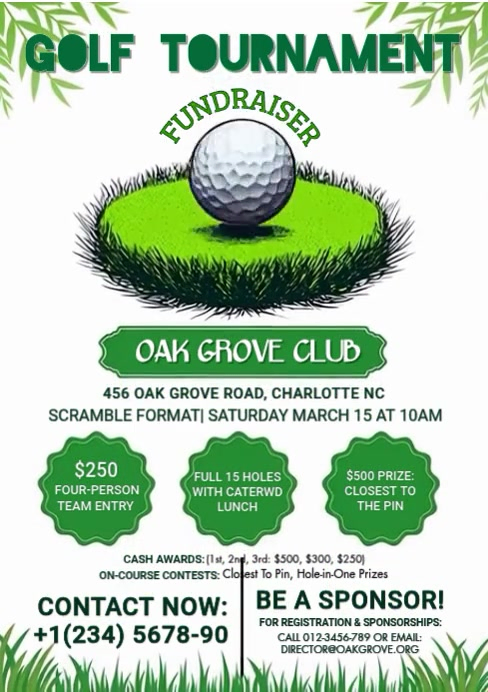 Golf Tournament Fundraiser A4 Template | PosterMyWall