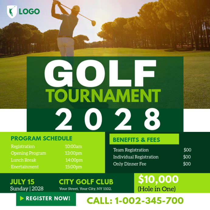Golf Post Design Golf Tournament Post Template | PosterMyWall