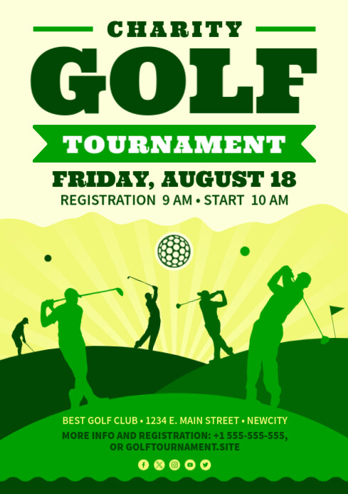 Golf Tournament Poster A4 template