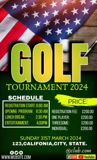 Golf tournament template design flyer US Legal