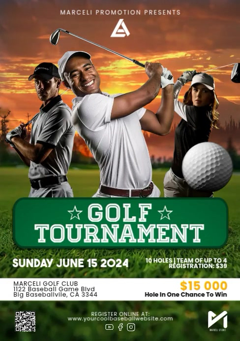 Golf Tournament Video Flyer Template Ad | PosterMyWall