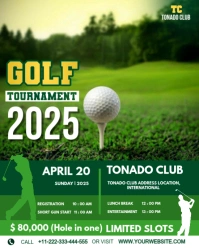 Golf tournament watch party invite Instagram Portrait template