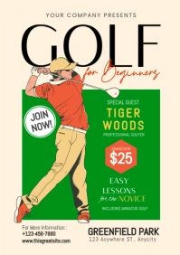 Golf Training For Beginner Design template A4