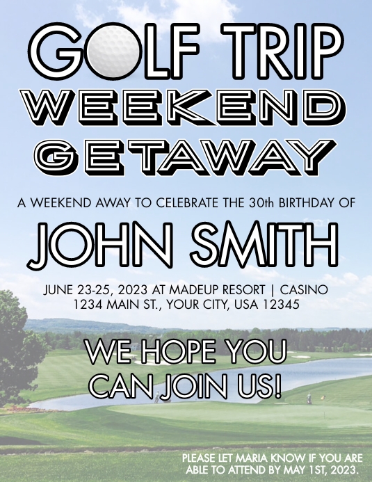 Golf Weekend Invitation Custom Premium Golf Invitations With Envelopes