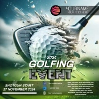 GOLFING EVENT AD SOCIAL MEDIA DIGITAL VIDEO Cuadrado (1:1) template