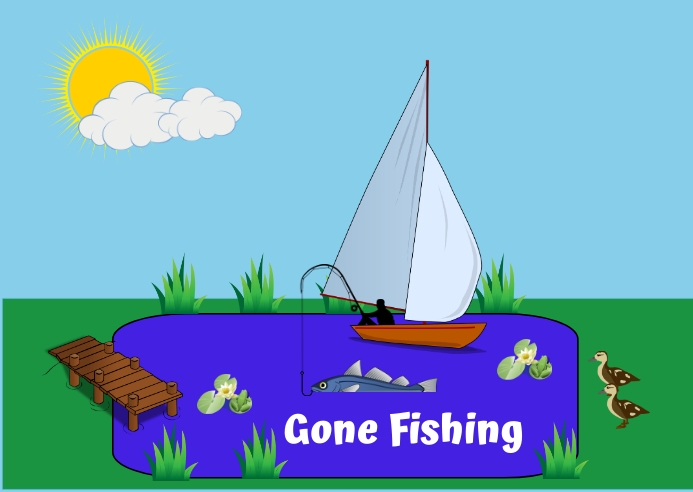 Gone Fishing Postcard Template PosterMyWall