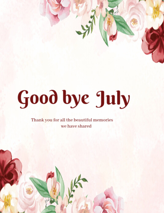 Good bye July template 2025 传单(美国信函)