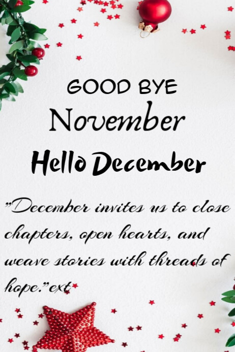Goodbye November Graphics Good bye November welcome December Template | PosterMyWall