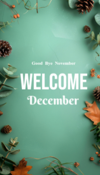 Good bye November Welcome December Visitkort template