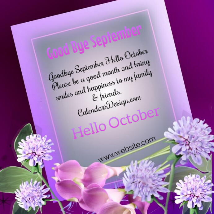 Good Bye September Hello October Template PosterMyWall Good bye september hello october template postermywall