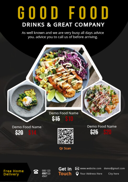 Good Food Menu Template | PosterMyWall