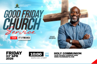 Good friday church flyer Etiket template