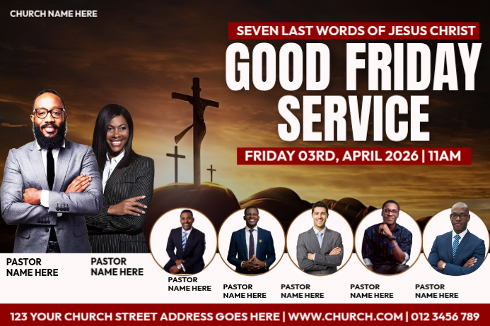 Good Friday Service Programme good friday church service Templat | PosterMyWall