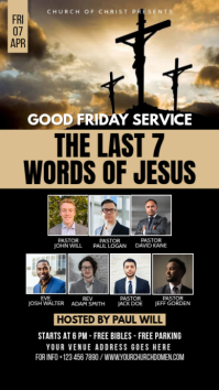 Black Good Friday Service Digitalt display Template