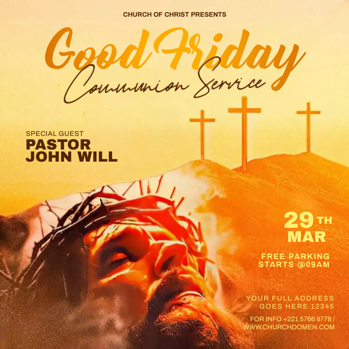 Good Friday Service Programme Good friday church service Template | PosterMyWall