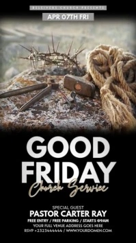 Good friday church service Pantalla Digital (9:16) template