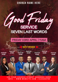 good friday church service A4 template