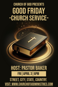 Good Friday Church Service Flyer Tumblr Graphic template