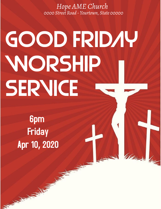 Copy of Good Friday church Worship service PosterMyWall