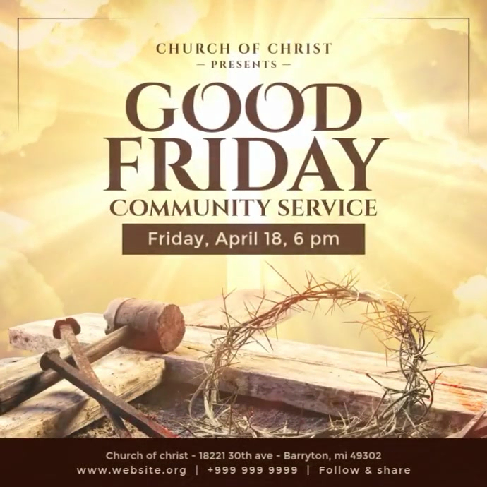 Copy of Good Friday Community Service Post Template | PosterMyWall