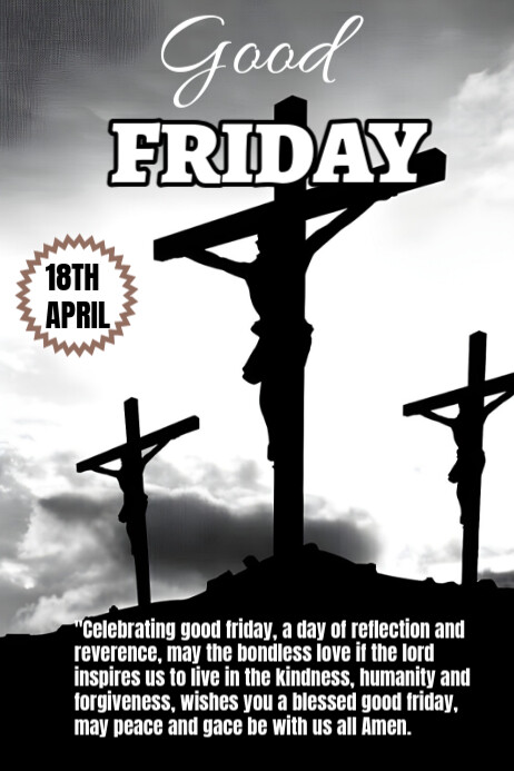 Good Friday Design Poster Template | PosterMyWall