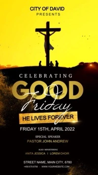 good friday Digital Display (9:16) template