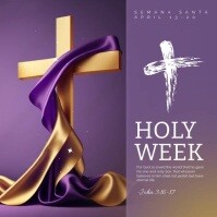 สีชมพู Holy Week Instagram Post Template