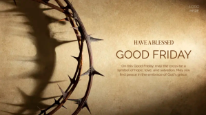 棕色 Good Friday Digitalt display Template
