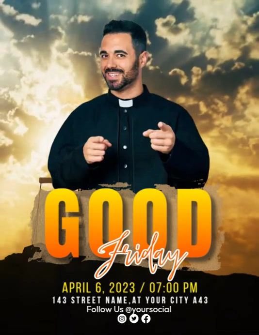 Good Friday Event Video Ads# Flyer (US Letter) template