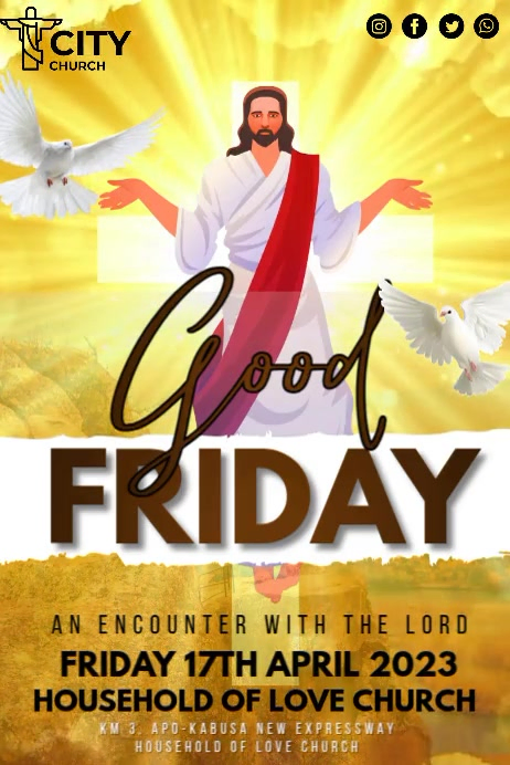 Good Friday Event Video Ads Poster template