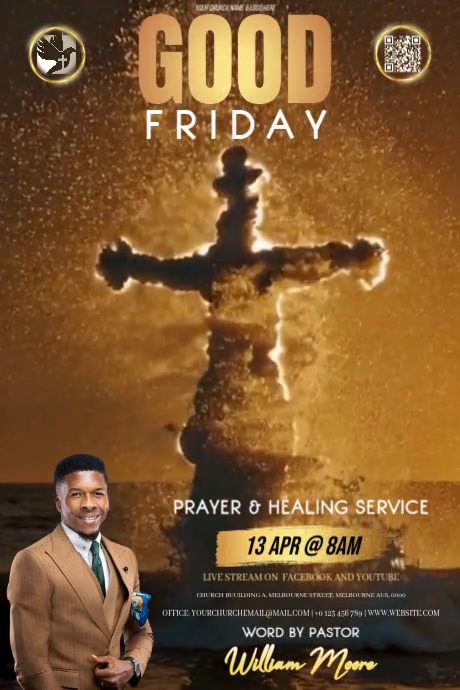 Good Friday Flyer / Poster Template Cartaz