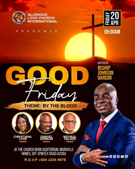 Good Friday Flyer Template Instagram Portrait