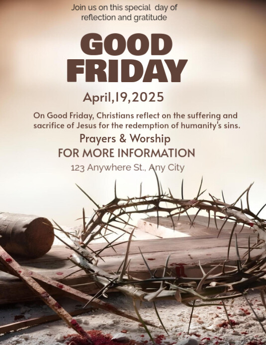 Good Friday prayer &amp; worship Template | PosterMyWall