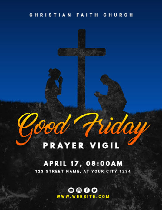 Modèle good friday prayer vigil PosterMyWall