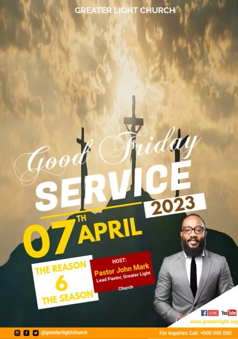 Good Friday Service Programme GOOD FRIDAY SERVICE Template | PosterMyWall