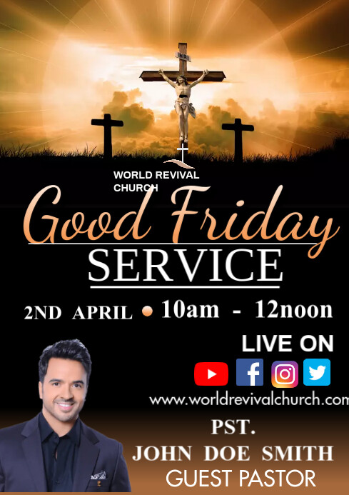 Good Friday Service Programme Good Friday service Template | PosterMyWall