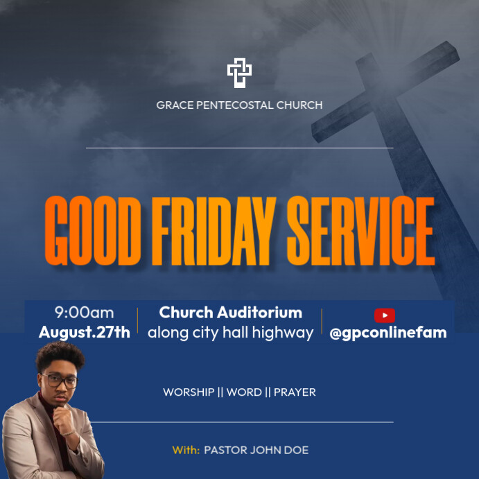 good friday service Instagram Post template