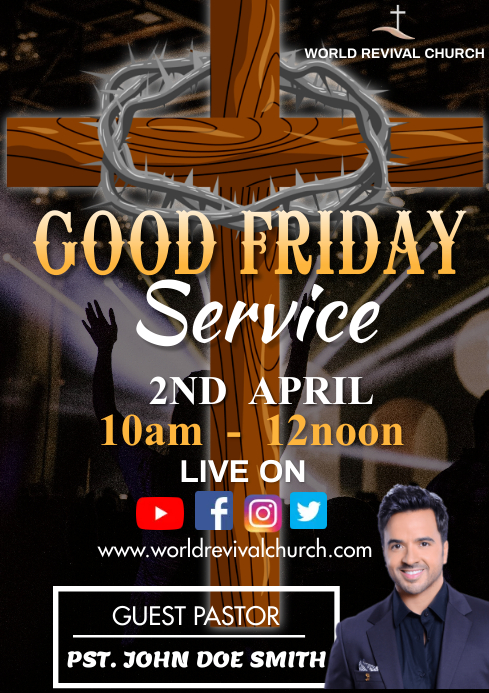 Good Friday Service Programme Good friday service Template | PosterMyWall
