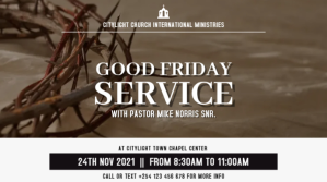 Brown Good Friday Service Digitalt display Template