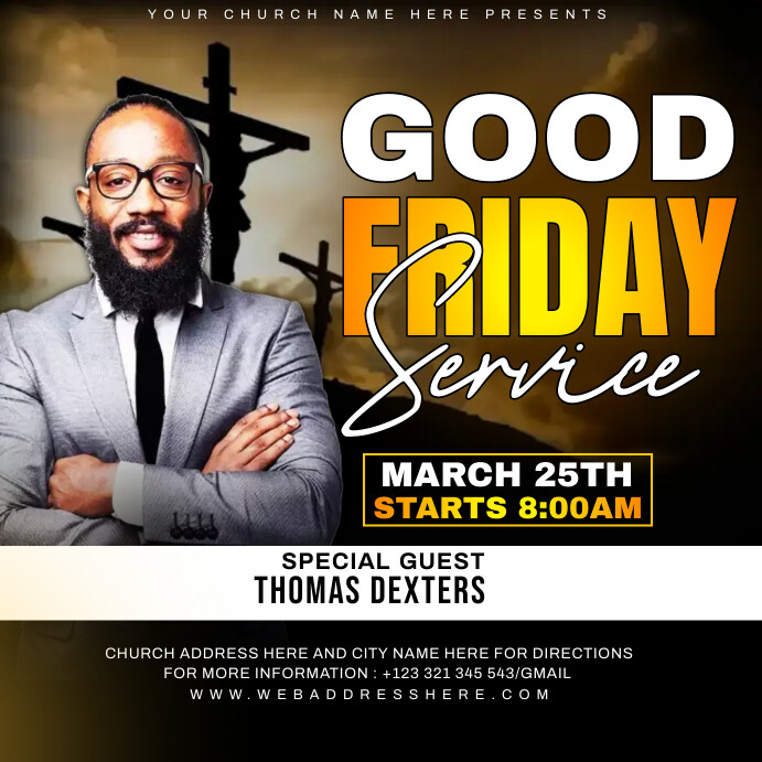 Plantilla de good friday service | PosterMyWall